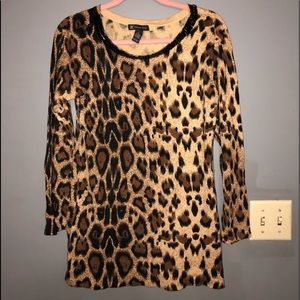 I.N.C. XL LEOPARD print womens fall top/shirt